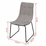 Dining Chairs 6 pcs Light Grey Fabric