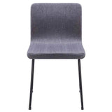 Dining Chairs 6 pcs Dark Grey Fabric - Front View