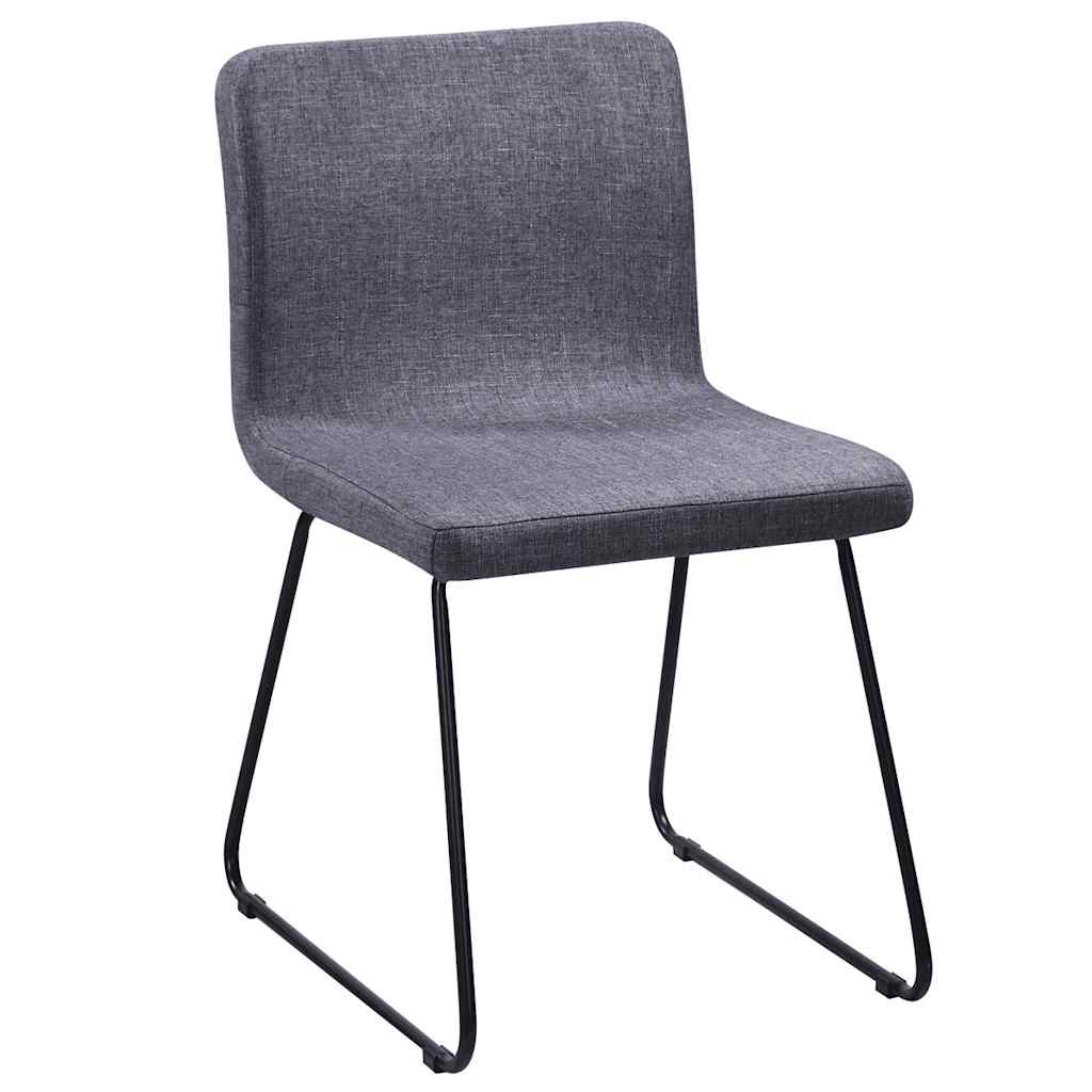 Dining Chairs 6 pcs Dark Grey Fabric