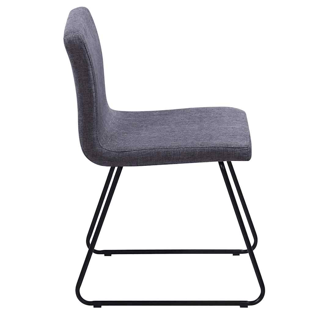 Dining Chairs 6 pcs Dark Grey Fabric