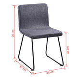 Dining Chairs 6 pcs Dark Grey Fabric - Rear View