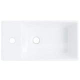 Wash Basin White 48x25x15 cm Ceramic - Rear View