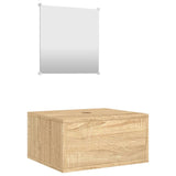2 Piece Bathroom Furniture Set Oak Engineered Wood - Front View