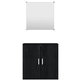 2 Piece Bathroom Furniture Set Black Engineered Wood - Top-Down View