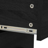 7 Piece Bathroom Furniture Set Black Engineered Wood - Rear View
