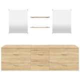 5 Piece Bathroom Furniture Set Oak Engineered Wood