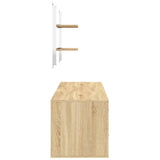 5 Piece Bathroom Furniture Set Oak Engineered Wood - 45-Degree Angle
