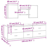 5 Piece Bathroom Furniture Set Oak Engineered Wood - Extra Image