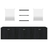 6 Piece Bathroom Furniture Set Black Engineered Wood
