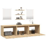 6 Piece Bathroom Furniture Set Oak Engineered Wood - Side View