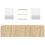 6 Piece Bathroom Furniture Set Oak Engineered Wood - Top-Down View