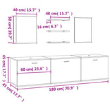6 Piece Bathroom Furniture Set Oak Engineered Wood - Extra Image