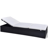 Sunlounger Black Poly Rattan