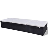Sunlounger Black Poly Rattan - Side View