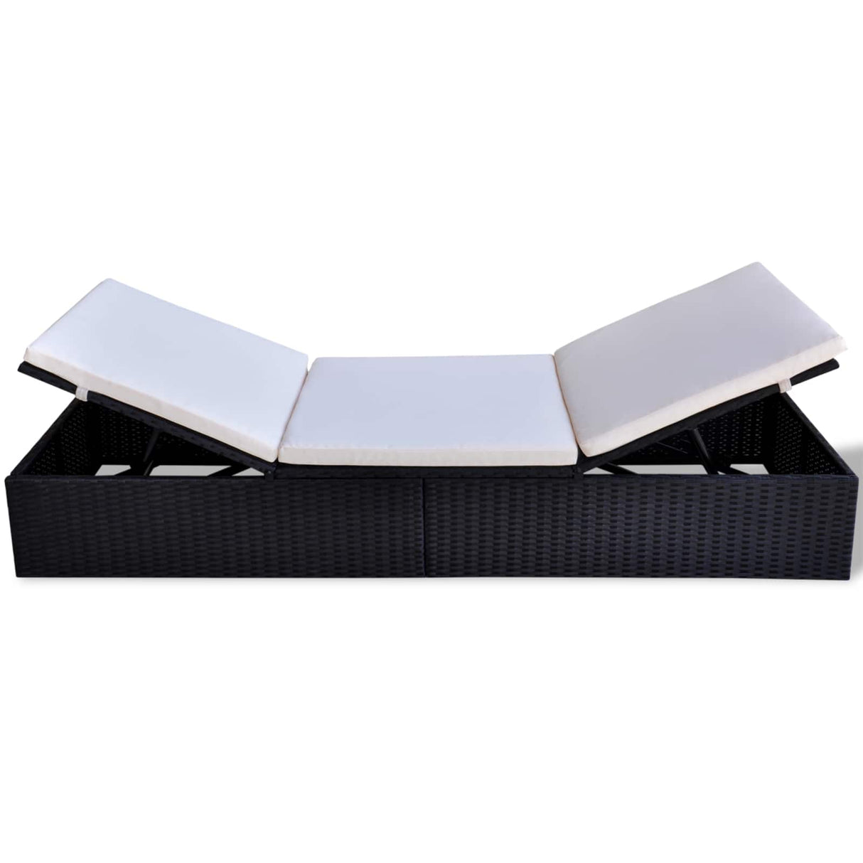 Sunlounger Poly Rattan Black