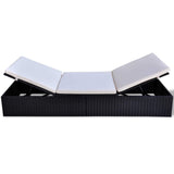 Sunlounger Poly Rattan Black