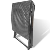 Folding Stool Poly Rattan Black - Top-Down View