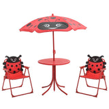3 Piece Kids' Garden Bistro Set with Parasol Red