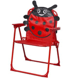 3 Piece Kids' Garden Bistro Set with Parasol Red - Top-Down View