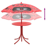 3 Piece Kids' Garden Bistro Set with Parasol Red - Extra Image
