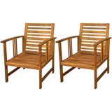 4 Piece Garden Lounge Set with Cushions Solid Acacia Wood - 45-Degree Angle