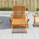 Deck Chair with Footrest Solid Acacia Wood - Side View