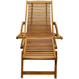 Deck Chair with Footrest Solid Acacia Wood - Top-Down View