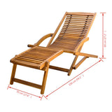 Deck Chair with Footrest Solid Acacia Wood - Extra Image