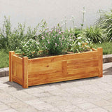 Garden Raised Bed Acacia Wood 76x27.6x25 cm - Side View