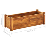 Garden Raised Bed Acacia Wood 76x27.6x25 cm - Low Angle