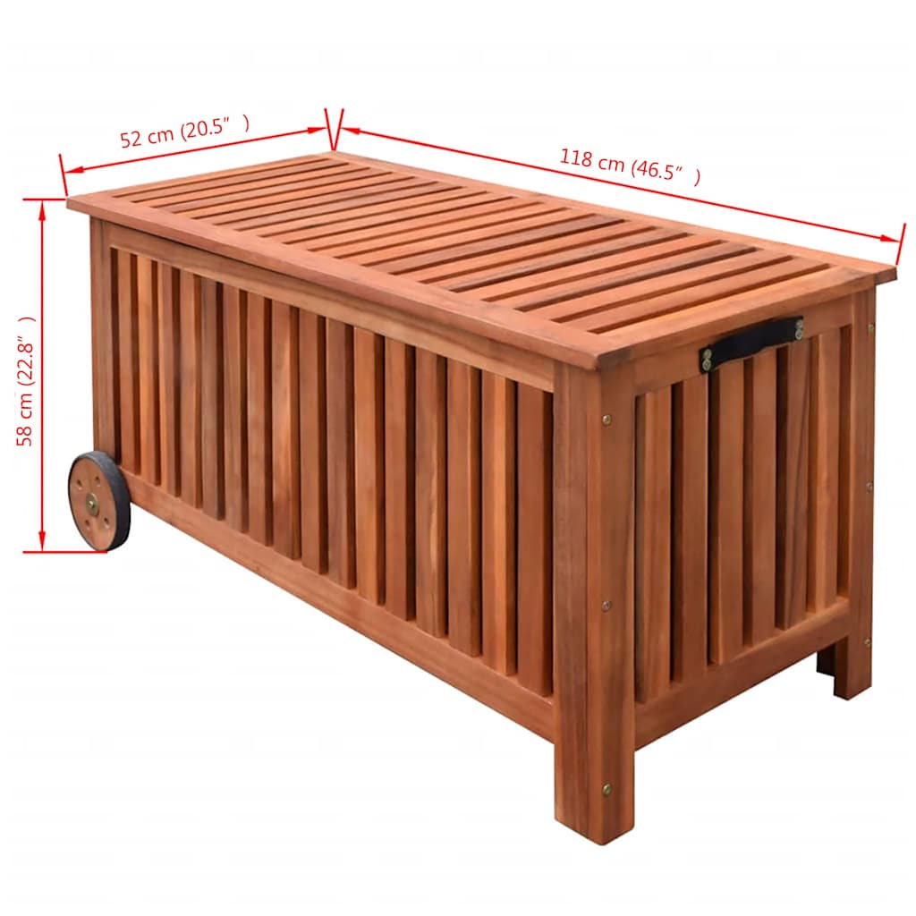 Garden Storage Box 118x52x58 cm Wood