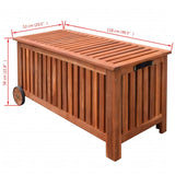 Garden Storage Box 118x52x58 cm Wood - Rear View