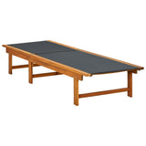 Sun Lounger with Table Solid Acacia Wood and Textilene - Top-Down View