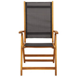 Folding Garden Chairs 2 pcs Solid Acacia Wood and Textilene