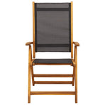 Folding Chairs 2 pcs Solid Acacia Wood and Textilene