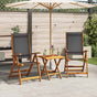 Folding Chairs 2 pcs Solid Acacia Wood and Textilene