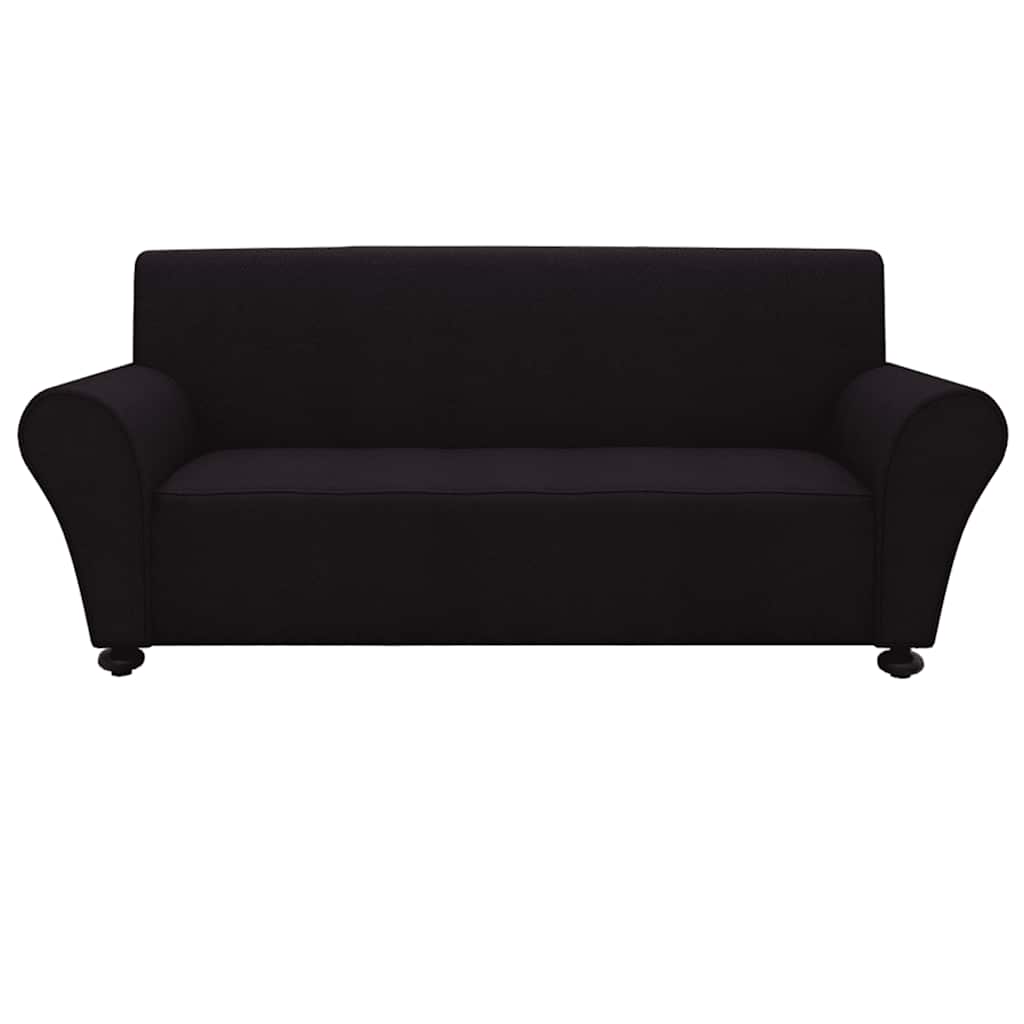 Stretch Couch Slipcover Black Polyester Jersey