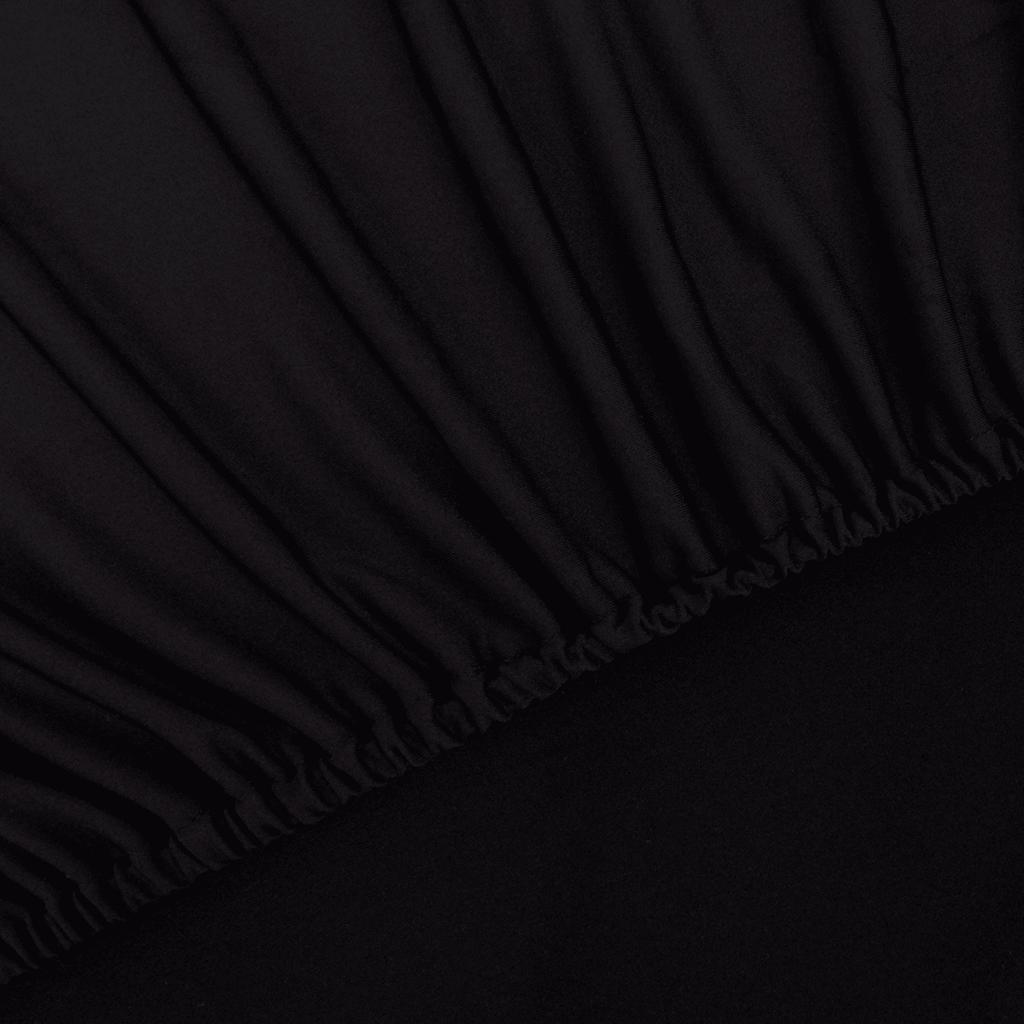 Stretch Couch Slipcover Black Polyester Jersey