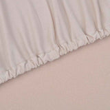 Stretch Couch Slipcover Beige Polyester Jersey - Top-Down View