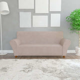 Stretch Couch Slipcover Beige Polyester Jersey
