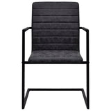 Cantilever Dining Chairs 6 pcs Black Faux Leather