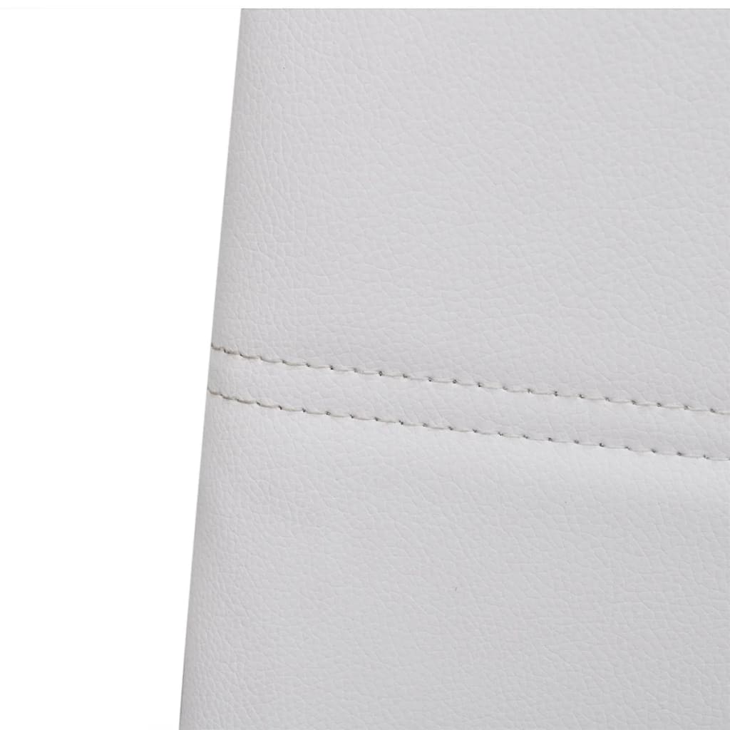 Cantilever Dining Chairs 6 pcs White Faux Leather