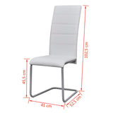 Cantilever Dining Chairs 6 pcs White Faux Leather