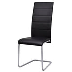 Cantilever Dining Chairs 6 pcs Black Faux Leather