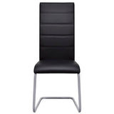 Cantilever Dining Chairs 6 pcs Black Faux Leather