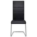 Cantilever Dining Chairs 6 pcs Black Faux Leather