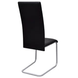 Cantilever Dining Chairs 6 pcs Black Faux Leather
