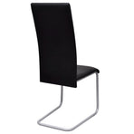 Cantilever Dining Chairs 6 pcs Black Faux Leather