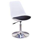 Swivel Dining Chairs 6 pcs White and Black Faux Leather