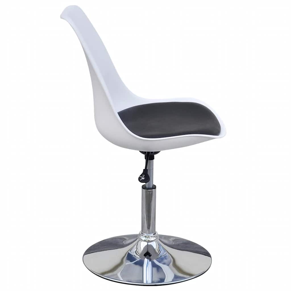 Swivel Dining Chairs 6 pcs White and Black Faux Leather